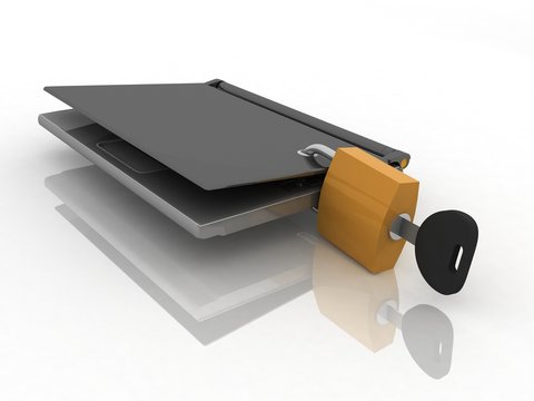 laptop closed on the lock