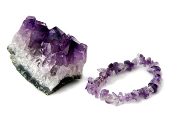 Améthyste du Brésil et bracelet en améthyste