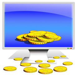 Computer Affari-Business and coins Computer-Ordinateur Monnaies