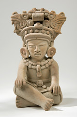 Isolated Ancient Mayan Clay Sculpture