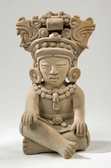 Foto op Canvas Isolated Ancient Mayan Clay Sculpture © LRafael
