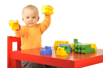 baby with blocks