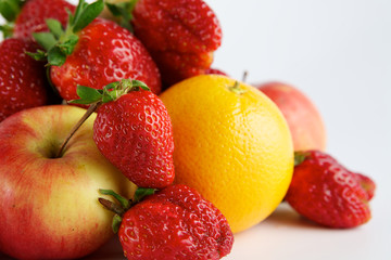 Fruit on white background