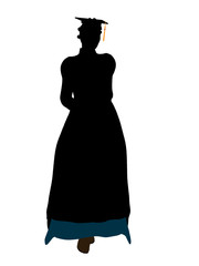 African American Graduate Illustration Silhouette