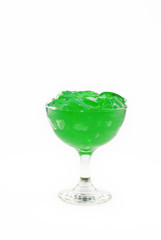 Green Gelatin in Parfait Dish