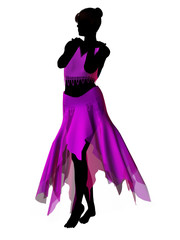 Jasmine Silhouette Illustration