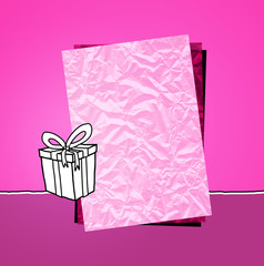 gift paper on pink