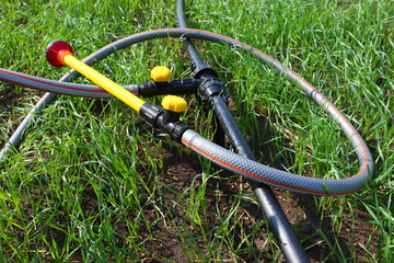 Naklejka premium Portable garden plastic pipe system