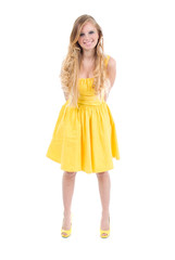 happy teenage girl isolated