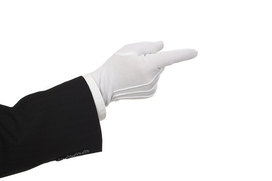 Zeigefinger - Serie wei&szlig;e Handschuhe