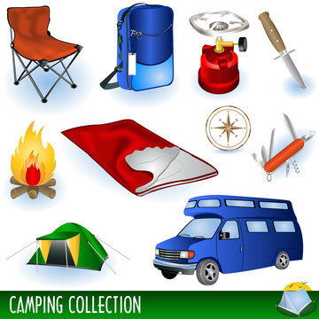 Camp icons collection