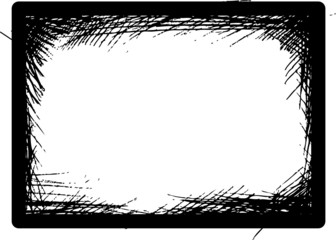 Black grungy frame, vector illustration
