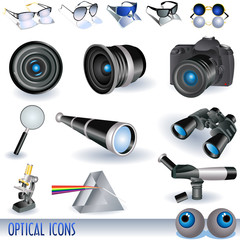 Optical icons set