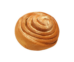 bun for breakfast isolated on white