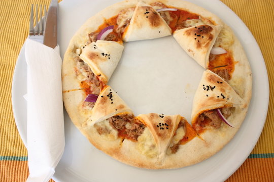 pizzabrot mit thunfisch