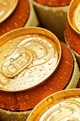 Gold drinking cans