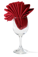 verre et serviette rouge