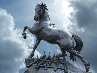 statua cavallo - obrazy, fototapety, plakaty