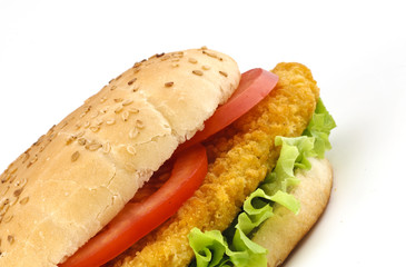 Panino con pollo e verdura