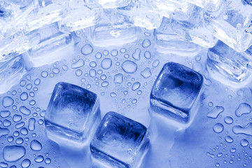 Ice cubes top view