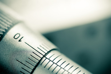 Micrometer close up
