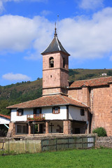 Fototapeta premium Santa Cruz church in Elbete (Navarra, Spain)