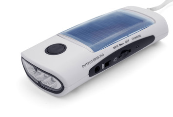 Flashlight on a solar battery