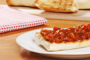 bruschetta on a plate