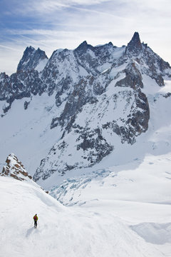 Sking in valle blanche , Chamonix, France