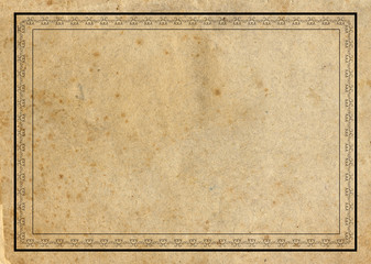 Aged paper with retro style border