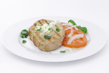 Schweinerückensteak mit Kräuterbutter