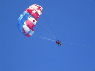caribbean beach parachute vacation view from down