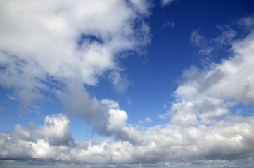 blue perfect summer sky white clouds