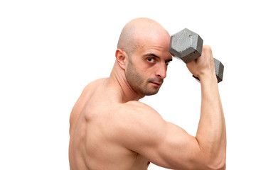 Muscular body builder man