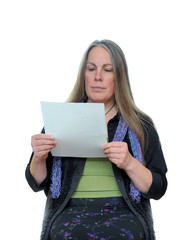 Woman reading paper