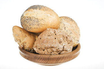 Fresh bread food over white background