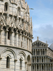 Obraz premium Pisa - Baptistery and Duomo in the Piazza dei Miracoli