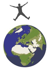 springendes Kind mit Erde