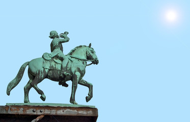 Fototapeta na wymiar Statua zwiastun do Esbjerg w Danii