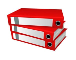 Red office folders