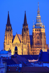 Obraz premium Beautiful Prague gothic Castle in the Night