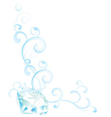 Fototapeta na wymiar blue diamond flourishes