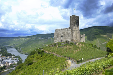 mountain view at the river mosel