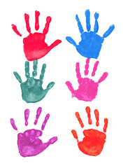 Colorful hands prints