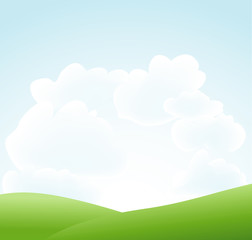 Obraz premium spring landscape with sky and clouds