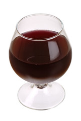 Closeup red wine glass isolated