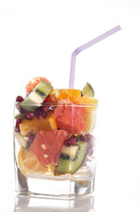 Fresh fruits in glass