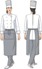 The woman the cook in an apron