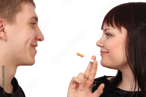 two people looking at each other