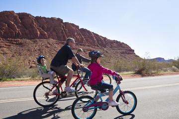 Naklejka premium Family Bicycle Ride
